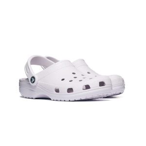 Klapki Crocs CLASSIC 10001-5DK. Fioletowe klapki Crocs, bez wzorów, z materiału, z okrągłym noskiem, bez obcasa. Za 278,91 zł.