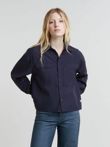 G-Star Bluzka w kolorze granatowym rozmiar: XL. Niebieskie bluzki G-Star, xl, bez wzorów, retro, bez kołnierzyka, bez ramiączek. Za 166,10 zł.