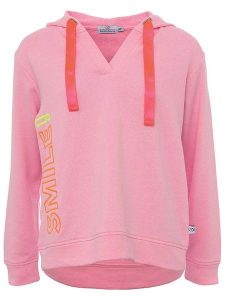 Zwillingsherz Bluza "Smile" w kolorze jasnoróżowym rozmiar: S/M. Różowe bluzy Zwillingsherz, m, bez wzorów, z bawełny, z kapturem. Za 210,95 zł.