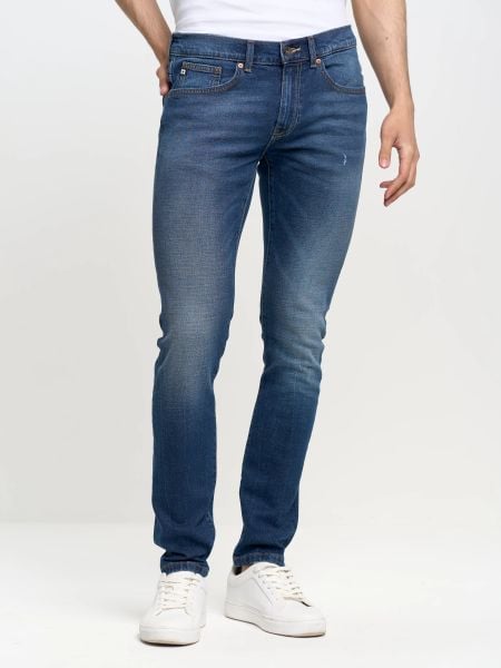 Jeansy męskie skinny niebieskie Owen 312. Niebieskie rurki Big Star, z denimu. W wyprzedaży za 279,99 zł.