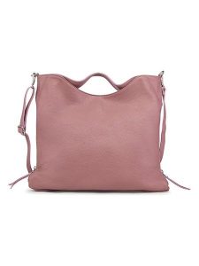 ORE10 Skórzana torebka "Molin" w kolorze szaroróżowym - 39 x 33 x 13 cm rozmiar: onesize. Różowe torebki klasyczne ORE10, bez wzorów, z materiału, przez ramię, bez dodatków. Za 347,99 zł.