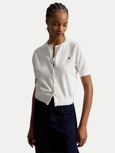 Polo Ralph Lauren Kardigan 211A12718001 Biały Regular Fit. Białe kardigany Polo Ralph Lauren, z bawełny. Za 569,99 zł.