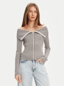 Guess Sweter W5YR03 Z30I2 Szary Slim Fit. Szare swetry klasyczne Guess, xs, z wiskozy, bez kołnierzyka. Za 429,99 zł.
