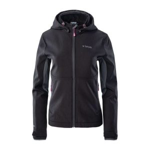 Kurtka damska Softshell Brugi 2NEA - czarna, Rozmiar M. Czarne kurtki Brugi, na jesień, m, bez wzorów, z dzianiny. Za 124,99 zł.