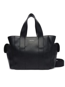 Calvin Klein Torebka Webbing Strap Small Tote LV04F3290G Czarny. Czarne torebki klasyczne Calvin Klein, bez wzorów, ze skóry, bez dodatków. Za 449,99 zł.