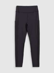 4F Legginsy treningowe z wysokim stanem damskie - czarne L. Czarne legginsy 4f, bez wzorów, z dzianiny, z podwyższonym stanem. W wyprzedaży za 129,99 zł.