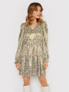 YAS Sukienka codzienna Leona 26026694 Złoty Slim Fit. Żółte kombinezony YAS, m, bez wzorów, z syntetyku, bez kołnierzyka, bez ramiączek. Za 179,99 zł.