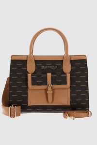 VALENTINO Brązowa shopperka Liuto. Brązowe shopper bag Valentino by Mario Valentino, bez wzorów, bez dodatków. W wyprzedaży za 614,99 zł.