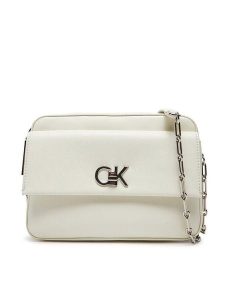 Calvin Klein Torebka Ck Re-Lock Pocket Camera Bag LV04F3102G Różowy. Czerwone listonoszki Calvin Klein, bez wzorów, ze skóry, bez dodatków. Za 429,99 zł.