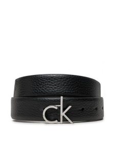 Calvin Klein Pasek Damski Ck Logo Buckle Belt 3.0_Pbl K60K613073 Czarny. Czarne paski Calvin Klein, bez wzorów, ze skóry. Za 159,99 zł.