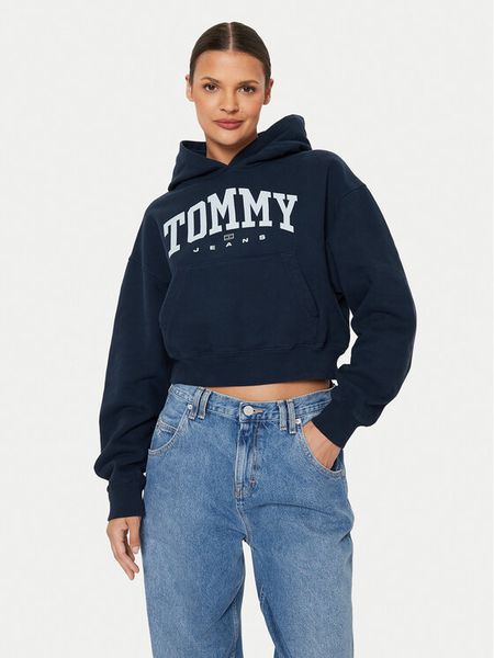Tommy Jeans Bluza Varsity DW0DW19291 Granatowy Relaxed Fit. Niebieskie bluzy Tommy Jeans, l, bez wzorów, z bawełny, bez kaptura. Za 319,99 zł.