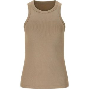 Damski tank top Athlecia Lenga. Brązowe topy Athlecia, bez wzorów, sportowe, bez kołnierzyka, bez ramiączek. Za 176,50 zł.