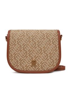 Tommy Hilfiger Torebka Th Monoplay Leather Saddle Bag AW0AW17414 Brązowy. Brązowe listonoszki TOMMY HILFIGER, bez wzorów, ze skóry, bez dodatków. Za 379,99 zł.