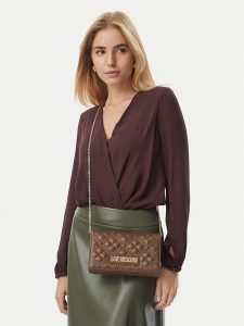 LOVE MOSCHINO Torebka JC4079PP0PLA0203 Brązowy. Brązowe torebki wieczorowe LOVE MOSCHINO, bez wzorów, ze skóry, bez dodatków. Za 639,99 zł.