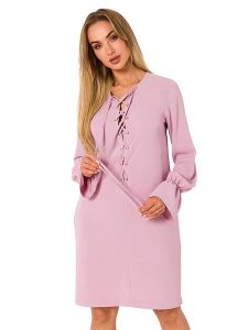 Made of emotion Sukienka w kolorze jasnoróżowym rozmiar: L. Różowe sukienki Made Of Emotion, na co dzień, l, bez wzorów, bez kołnierzyka, bez ramiączek, mini, proste. Za 129,99 zł.