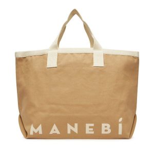 Torebka Manebi. Brązowe shopper bag Manebi, bez wzorów, bez dodatków. Za 279,99 zł.