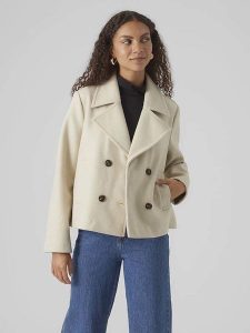 Vero Moda Kurtka przejściowa w kolorze kremowym rozmiar: XL. Brązowe kurtki Vero Moda, xl, bez wzorów, bez kaptura. Za 158,10 zł.