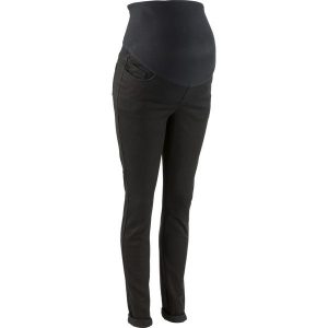 Jegginsy ciążowe ze stretchem, Skinny. Czarne jeansy bonprix, bez wzorów, z jeansu. Za 129,99 zł.