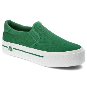Zielone Tenisówki Big Star Sportowe Obuwie Damskie. Zielone trampki Big Star, bez wzorów, z gumy, bez zapięcia. Za 109,00 zł.