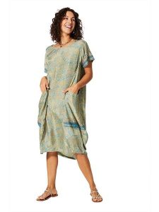 Aller Simplement Sukienka w kolorze niebiesko-żółtym rozmiar: 34-40. Niebieskie sukienki Aller Simplement, bez wzorów, klasyczne, bez kołnierzyka, bez ramiączek, midi. Za 56,99 zł.