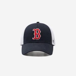 Czapka baseballowa z zapięciem na zatrzask Red Sox Boston. Czerwone czapki 47 Brand, bez wzorów, z bawełny. Za 129,99 zł.