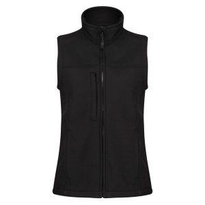Softshellowa Kamizelka Damska Flux. Czarne kamizelki Regatta, xl, bez wzorów, bez kołnierzyka, bez ramiączek, bez kaptura. Za 160,99 zł.