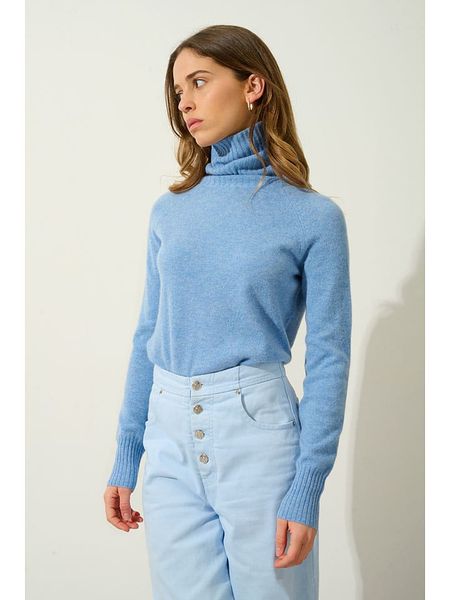 AUTHENTIC CASHMERE Kaszmirowy golf "Cassy" w kolorze błękitnym rozmiar: M. Niebieskie golfy AUTHENTIC CASHMERE, bez wzorów, z kaszmiru. Za 347,99 zł.