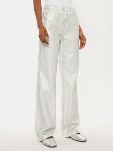 MAX&Co. Jeansy Basilio 2516131021200 Srebrny Wide Leg. Szare jeansy MAX&Co., bez wzorów, z bawełny. Za 469,99 zł.