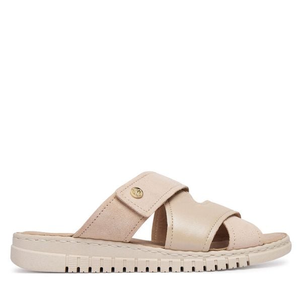 Klapki Caprice. Brązowe klapki Caprice, bez wzorów, bez obcasa. Za 299,99 zł.