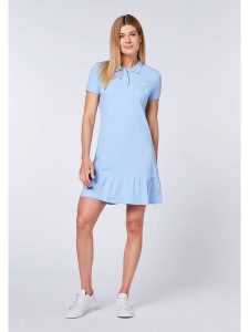Polo Sylt Sukienka polo w kolorze błękitnym rozmiar: XL. Niebieskie sukienki Polo Sylt, xl, bez wzorów, z bawełny, bez kołnierzyka, bez ramiączek, midi. Za 122,96 zł.
