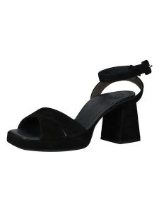 Paul Green Skórzane sandały w kolorze czarnym rozmiar: 40. Czarne sandały Paul Green, bez wzorów, z otwartym noskiem, bez obcasa, na koturnie, bez zapięcia. Za 264,77 zł.