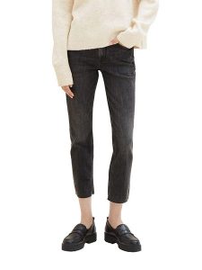 Tom Tailor Dżinsy - Slim fit - w kolorze czarnym rozmiar: W26. Czarne jeansy Tom Tailor, z aplikacjami, ze skóry. Za 52,67 zł.