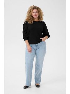 KAFFE curve Bluzka "Civena" w kolorze czarnym rozmiar: XL. Czarne bluzki KAFFE curve, xl, bez wzorów, bez kołnierzyka, bez ramiączek. Za 69,99 zł.