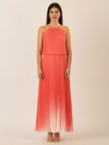 APART Sukienka w kolorze koralowo-białym rozmiar: 44. Czerwone sukienki Apart, bez wzorów, bez kołnierzyka, bez ramiączek, maxi. Za 327,87 zł.