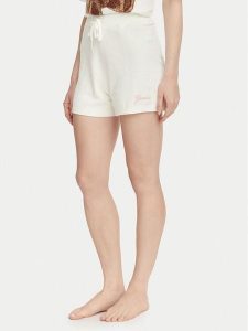 Guess Szorty materiałowe O6BD01 Z1148 Kremowy Regular Fit. Białe szorty Guess, z aplikacjami, z materiału. Za 194,99 zł.