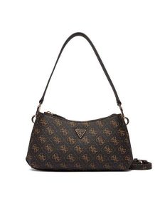 Guess Torebka Noelle II Mini HWQG96 72730 Brązowy. Brązowe torebki klasyczne Guess, z aplikacjami, ze skóry, bez dodatków. Za 589,99 zł.