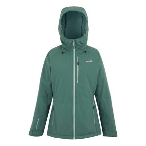 Kurtka Damska Highton Stretch Padded Jacket. Zielone kurtki Regatta, bez wzorów, z puchu, bez kaptura. Za 242,99 zł.