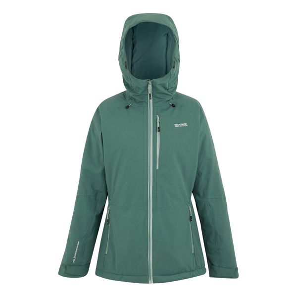 Kurtka Damska Highton Stretch Padded Jacket. Zielone kurtki Regatta, bez wzorów, z puchu, bez kaptura. Za 258,99 zł.