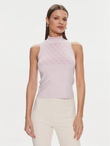 Guess Sweter Lise W3YR26 Z37K0 Różowy Slim Fit. Czerwone swetry klasyczne Guess, l, z syntetyku, bez kołnierzyka. Za 379,99 zł.