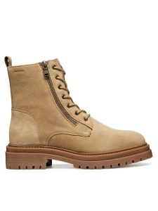 Geox Trapery D Iridea D16HRF 00022 C5010 Beżowy. Brązowe buty zimowe Geox, ze skóry, bez obcasa, bez zapięcia. Za 469,99 zł.