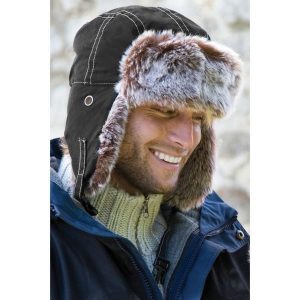 Czapka Zimowa Unisex Typu Traper. Fioletowe czapki RESULT, z aplikacjami, z futra. Za 51,99 zł.