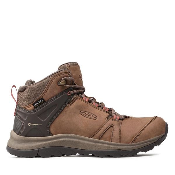 Trekkingi Keen. Brązowe buty sportowe Keen, bez wzorów, bez zapięcia, trekkingowe. Za 479,99 zł.