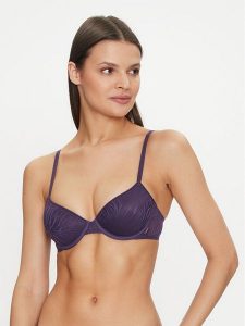 Calvin Klein Underwear Biustonosz z fiszbiną 000QF6875E Fioletowy. Fioletowe biustonosze Calvin Klein Underwear, bez wzorów, z syntetyku. Za 129,99 zł.