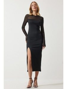 Happiness Istanbul Sukienka w kolorze czarnym rozmiar: 36. Czarne sukienki Happiness Istanbul, bez wzorów, bez kołnierzyka, bez ramiączek, maxi. Za 71,95 zł.