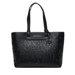 Torebka Armani Exchange. Czarne torebki klasyczne Armani Exchange, bez wzorów, bez dodatków. Za 459,99 zł.