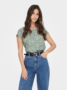 ONLY Bluzka Vic 15161116 Zielony Regular Fit. Zielone bluzki ONLY, bez wzorów, z syntetyku, bez kołnierzyka, bez ramiączek. Za 39,99 zł.