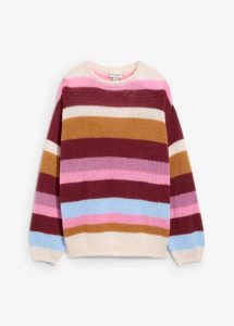 Sweter oversize. Czerwone swetry klasyczne bonprix, bez wzorów, z dzianiny, bez ramiączek. Za 109,99 zł.