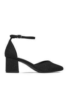 JENNY Czółenka CEO-SW25-5 02 Czarny. Czarne czółenka Jenny, bez wzorów, z materiału, bez obcasa, bez zapięcia. Za 129,99 zł.