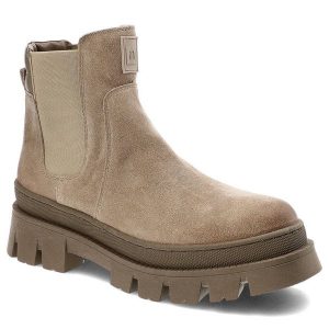 Beżowe Botki Nessi Wygodne Skórzane Buty. Brązowe botki Nessi, bez wzorów, bez obcasa, na płaskiej podeszwie, bez zapięcia. Za 309,00 zł.