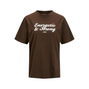 Koszulka damska JJXX bea. Brązowe koszulki sportowe JJXX, bez wzorów, z bawełny, bez ramiączek. Za 95,50 zł.